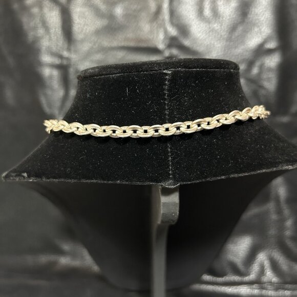 VTG ITAOR ITALY STERLING SILVER 925 NECKLACE CHAIN & FACETED ONYX ROUND PENDENT - Picture 3 of 11